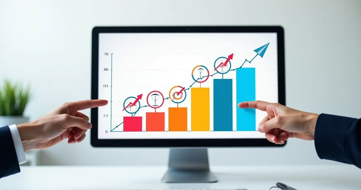 Gráfico colorido mostrando aumento em taxas de conversão após uso de chatbot para leads